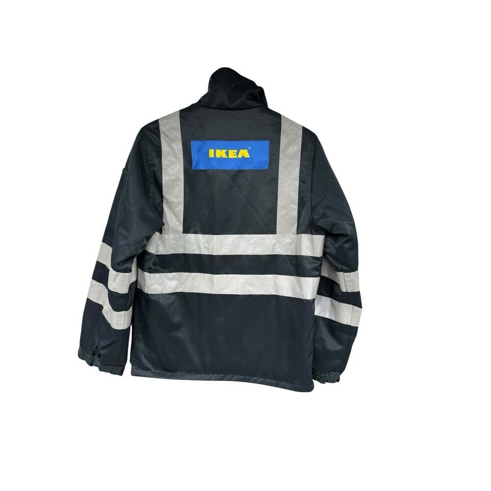IKEA Navy Blue Reflective‎ High Viz Zip Up Work Uniform Jacket Mens Small